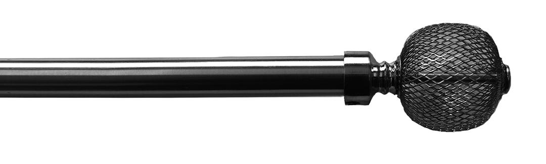 Robin Extandable Curtain Rod, 48-in. to 86-in., Black