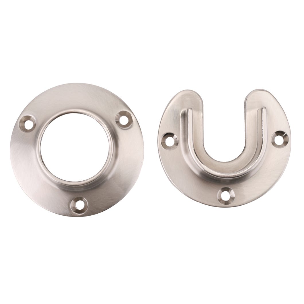 Heavy-Duty Pole Sockets, Brushed Nickel