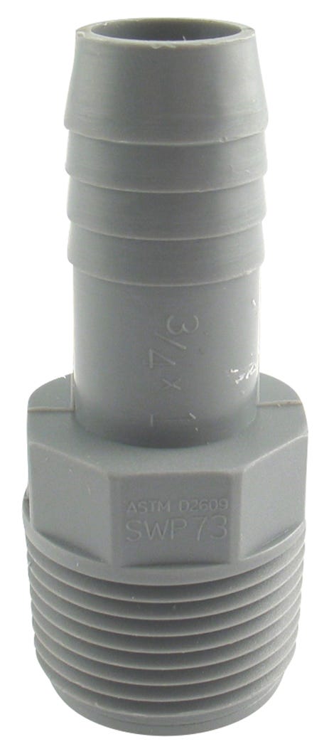 Poly Reducing Adaptor, Male, 1-in. Mpt X 3/4-in. INS
