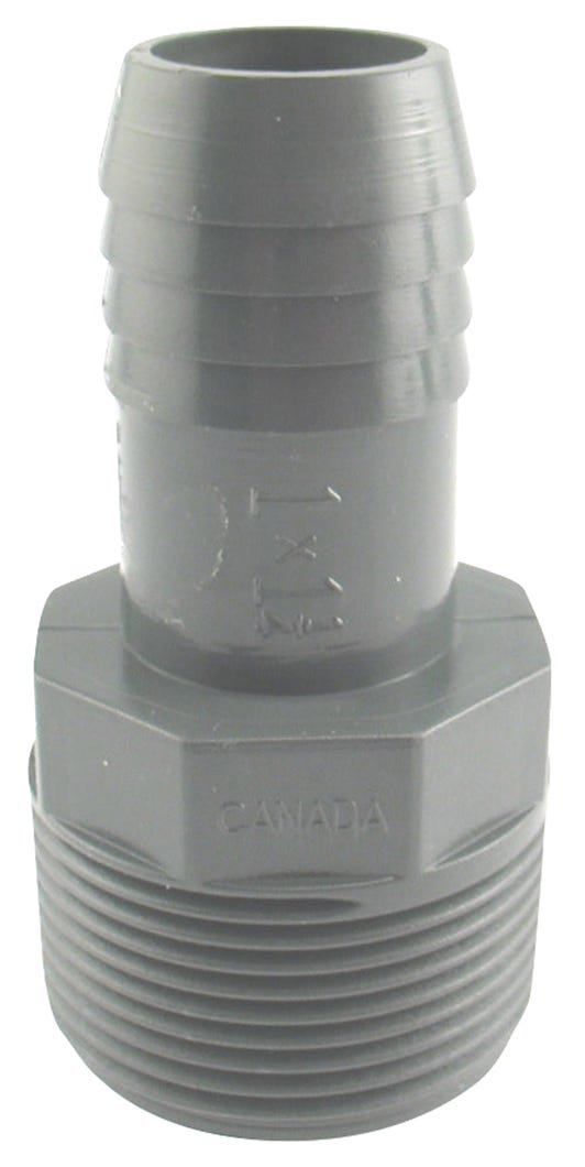 Poly Reducing Adaptor, Male, 1 1/4-in. Mpt X 1-in. INS