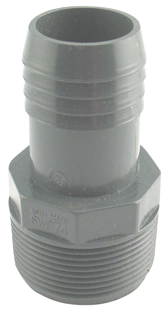 Poly Reducing Adaptor, Male, 1 1/2-in. Mpt X 1 1/4-in. INS