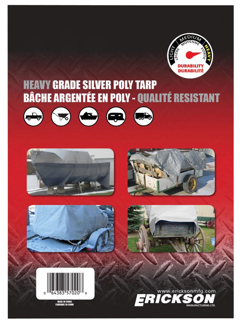 Poly Tarp, Heavy Grade, 30-ft. X 40-ft., Silver