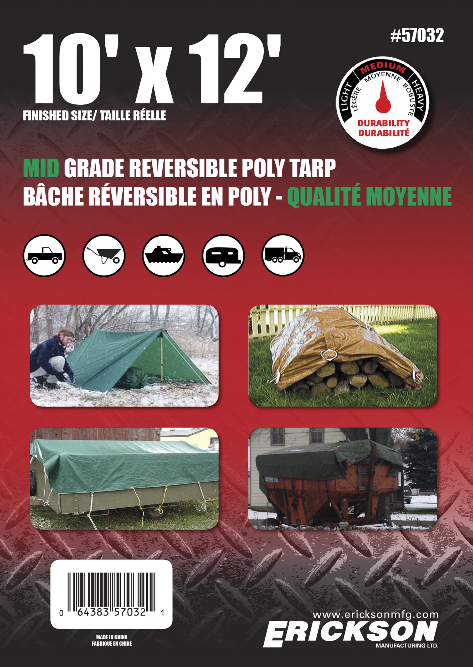 Poly Tarp, Reversible, 10-ft. X 12-ft.