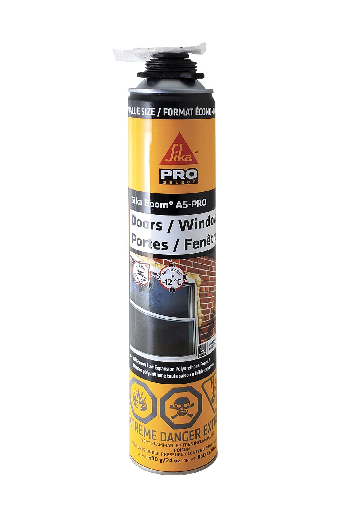 SIKABOOM Low Expanding Polyurethane Foam for Doors and Windws Sprayable, 24 oz, Light Yellow