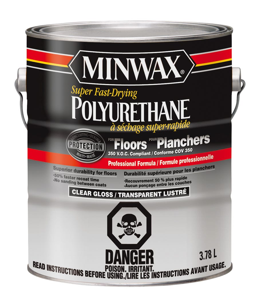 Polyurethane Varnish, Superior Durability for Floor, Clear Gloss, 3.78 L