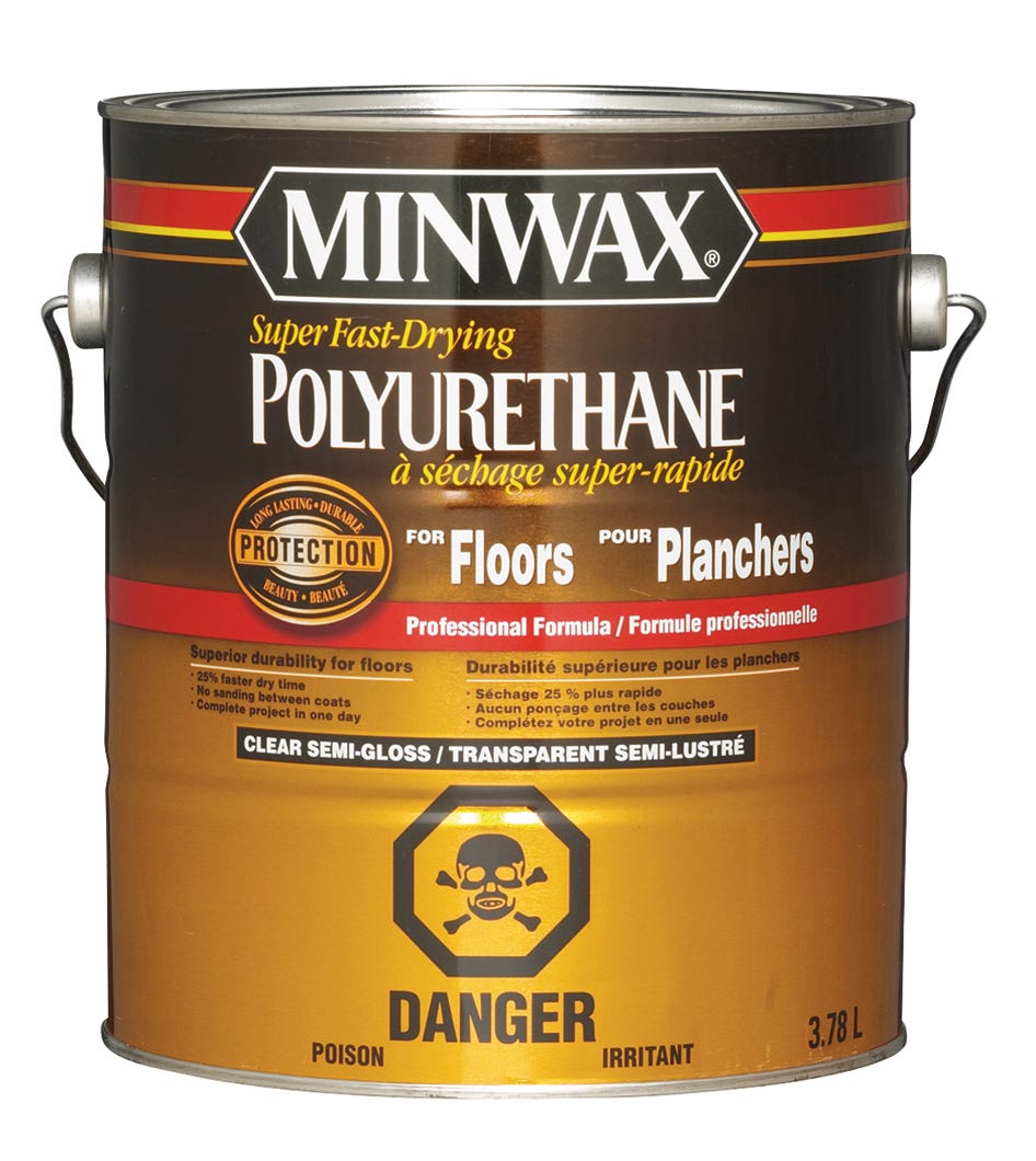 Polyurethane Varnish, Superior Durability for Floor, Clear Semi Gloss, 3.78 L