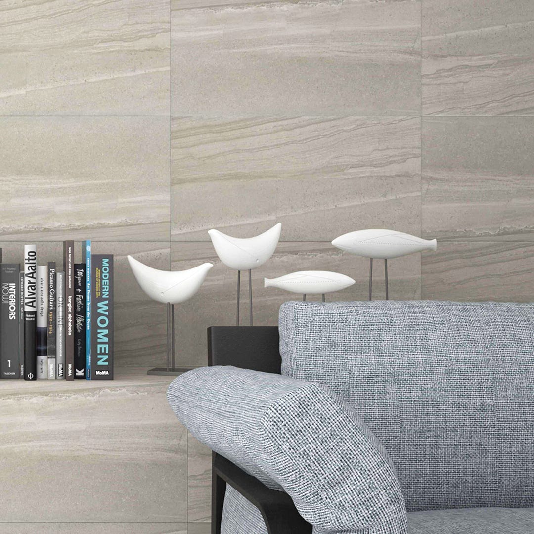 PAROS Porcelain Tile, 11.8 in. x 23.6 in., Light Grey