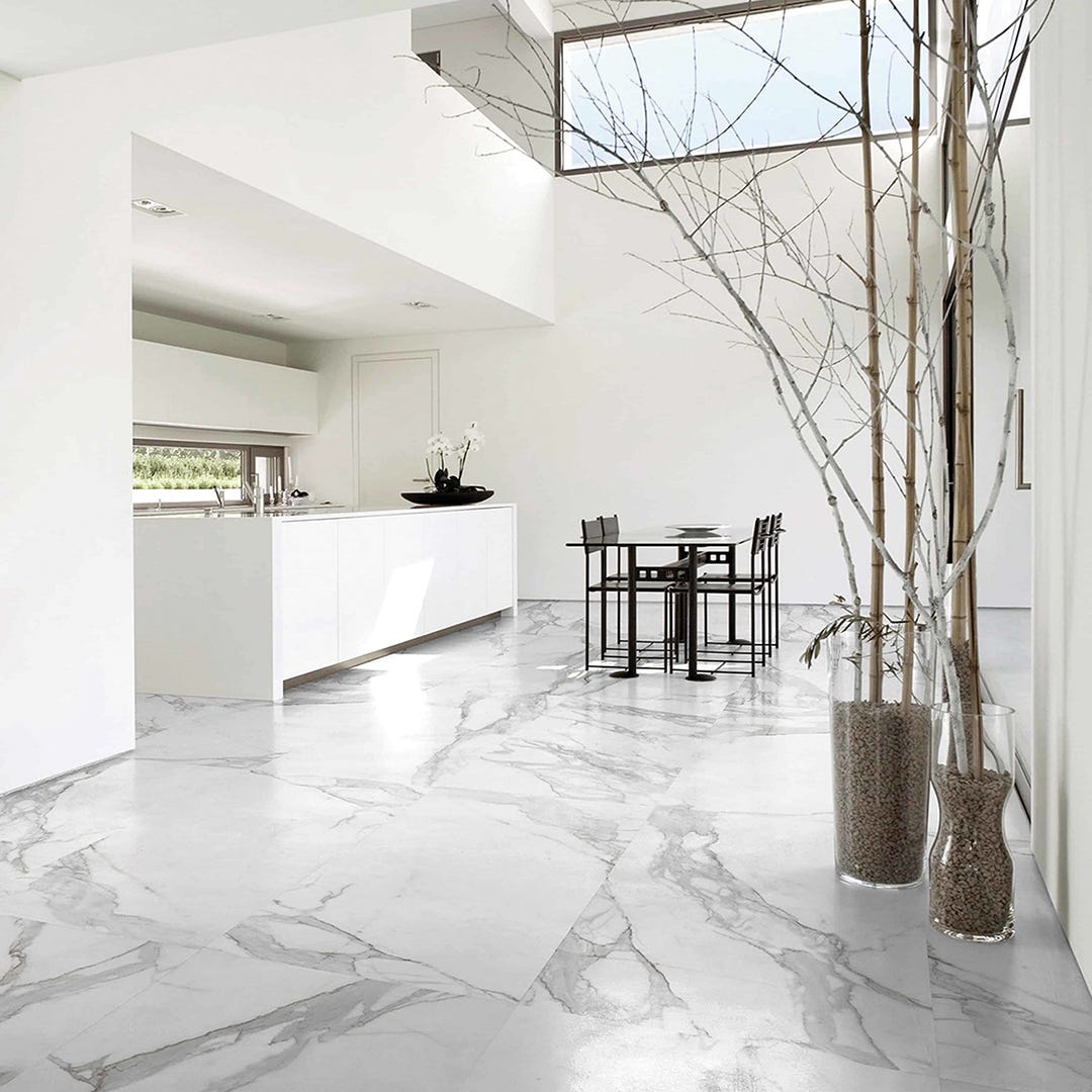 GLAMOUR Porcelain Tile, 23.6 in. x 23.6 in., Polish Calatta