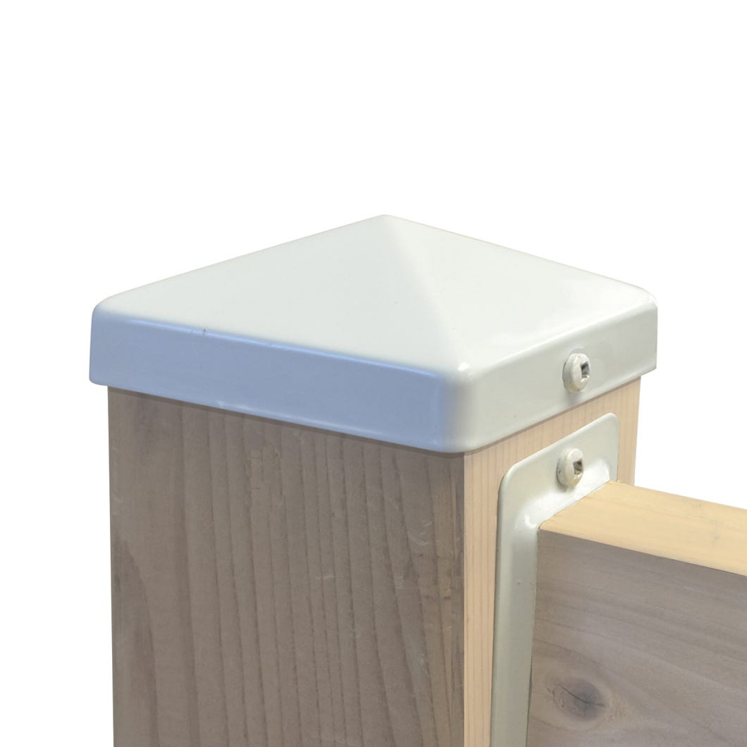 Post cap for deck in steel