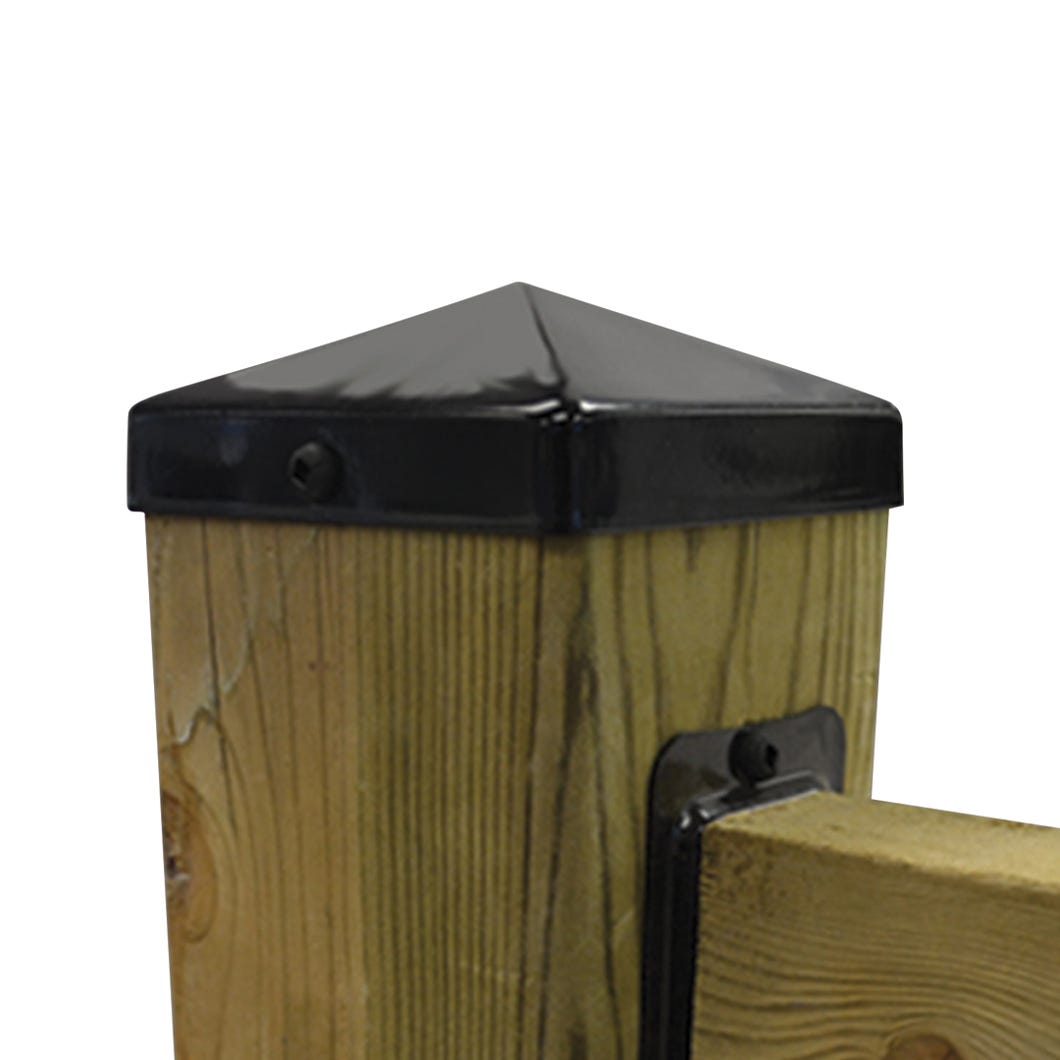 Post cap for deck in steel