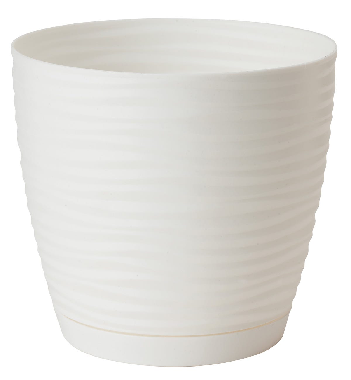 Sahara Planter & Saucer, 10.5-in., White