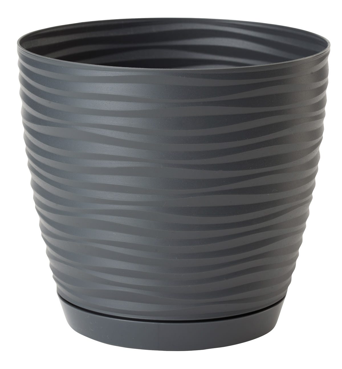 Sahara Planter & Saucer, 10.5-in., Anthracite