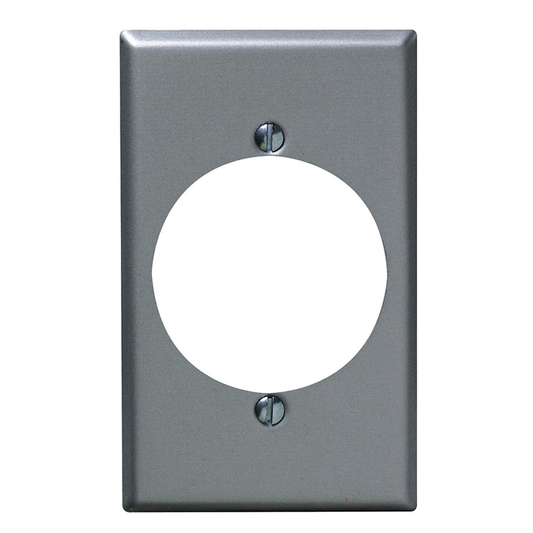 Power Receptacle Plate Steel, 1 Gang