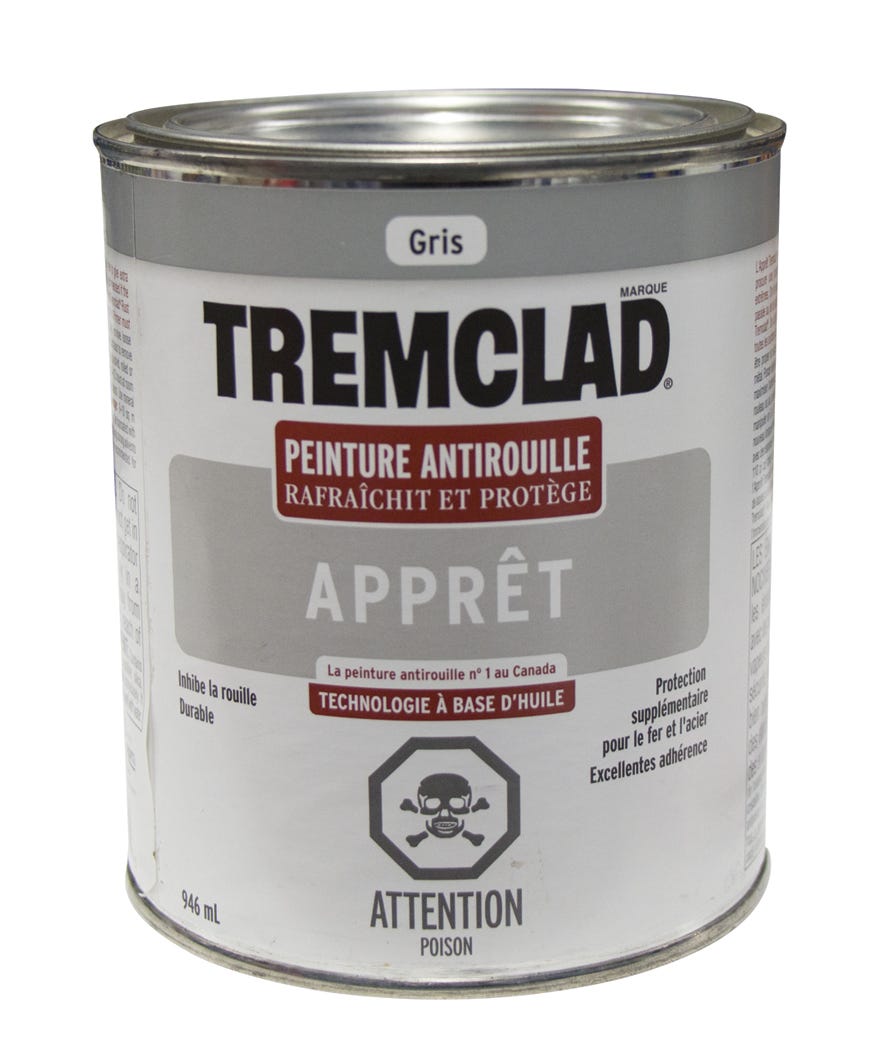 Primer/Anti-Rust Paint Oil-Based, Grey, 946 ml