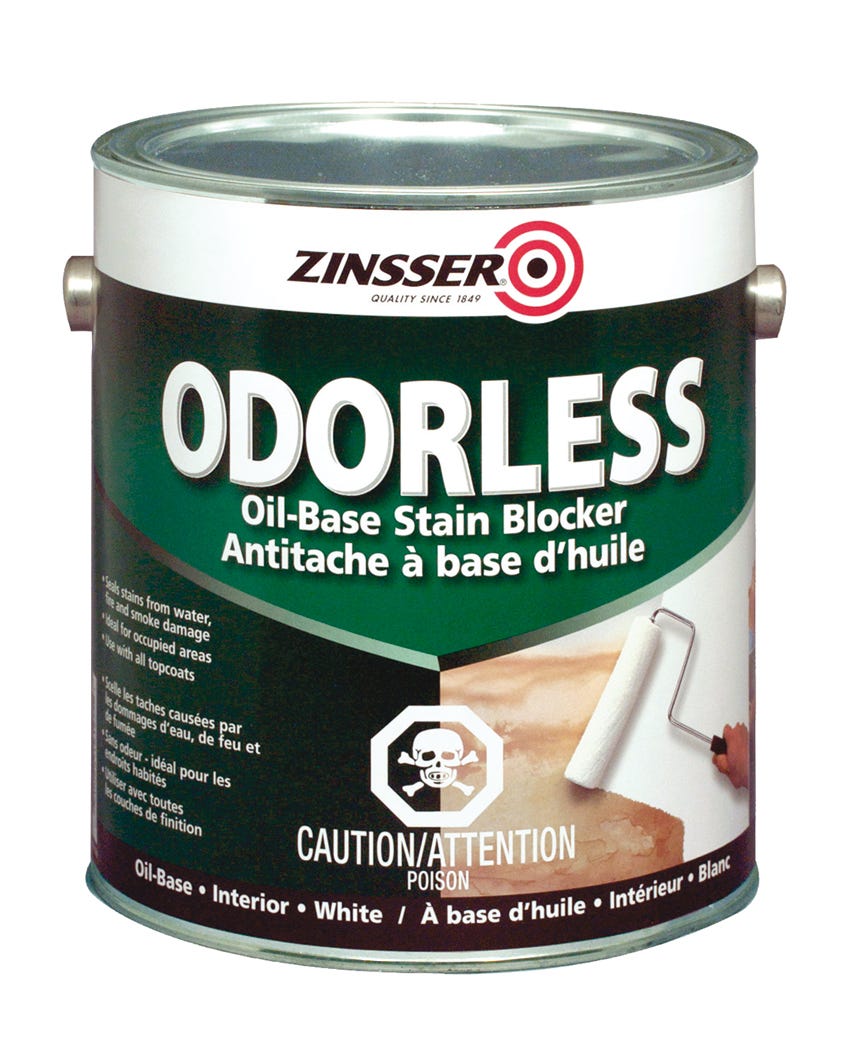 Primer/Sealer, Interior Stain Blocker, Oil Based, White, 946 ml