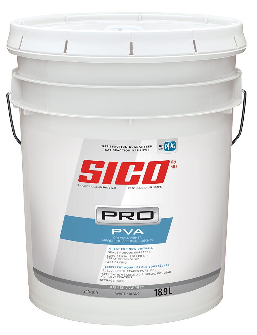 SICO PRO Primer & Sealer PVA for Drywall, White, 18.9L