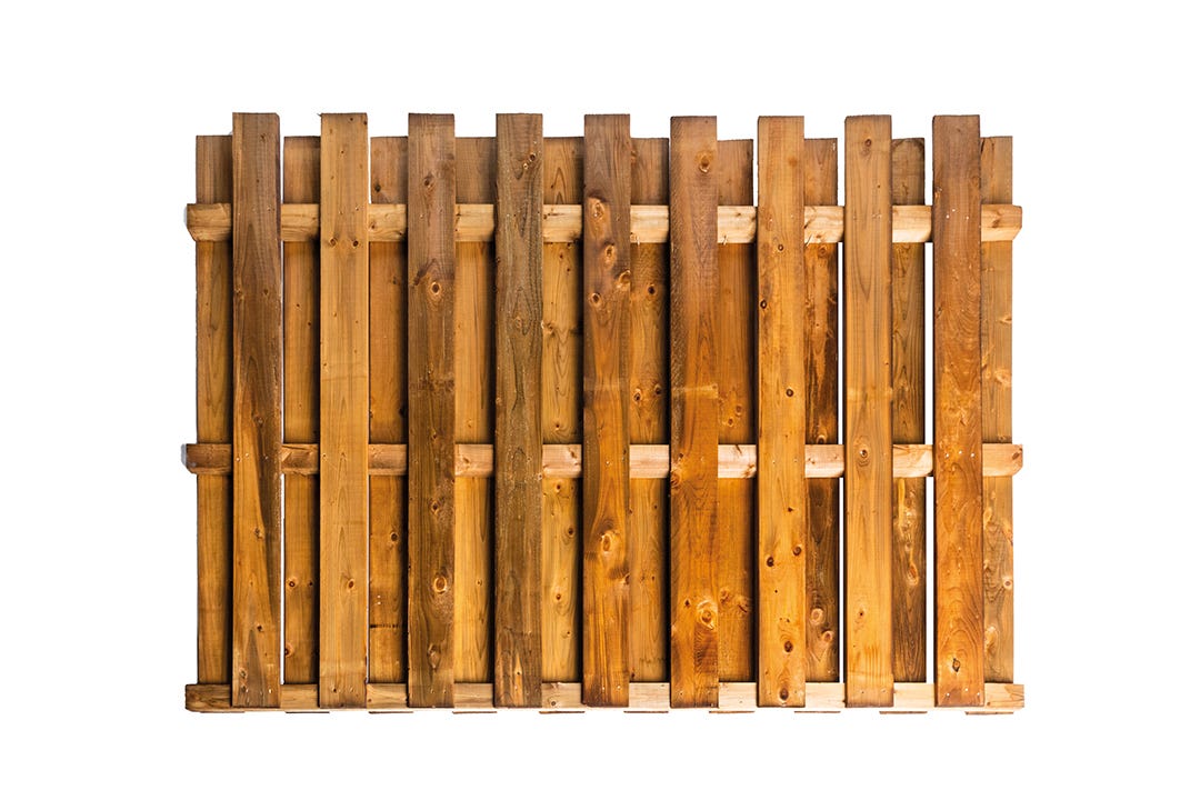 Brown treated wood privacy fence panel 60 x 96