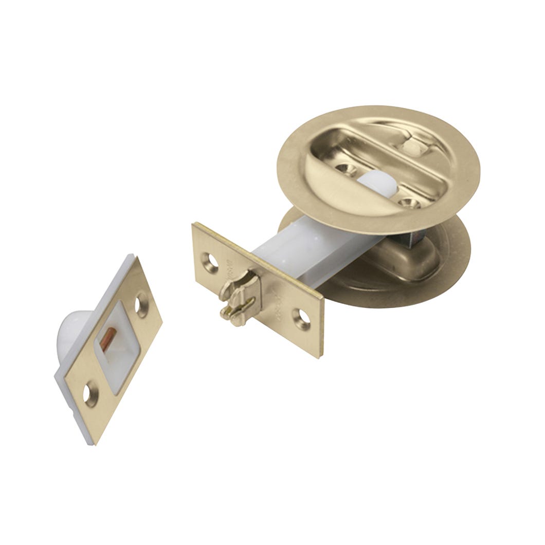 Private handle round with latch for pocket door