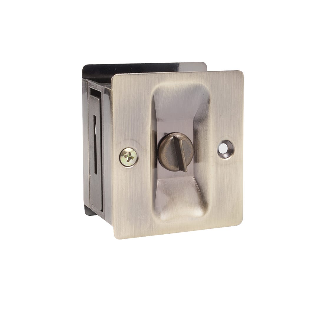 Private handle square with latch for pocket door