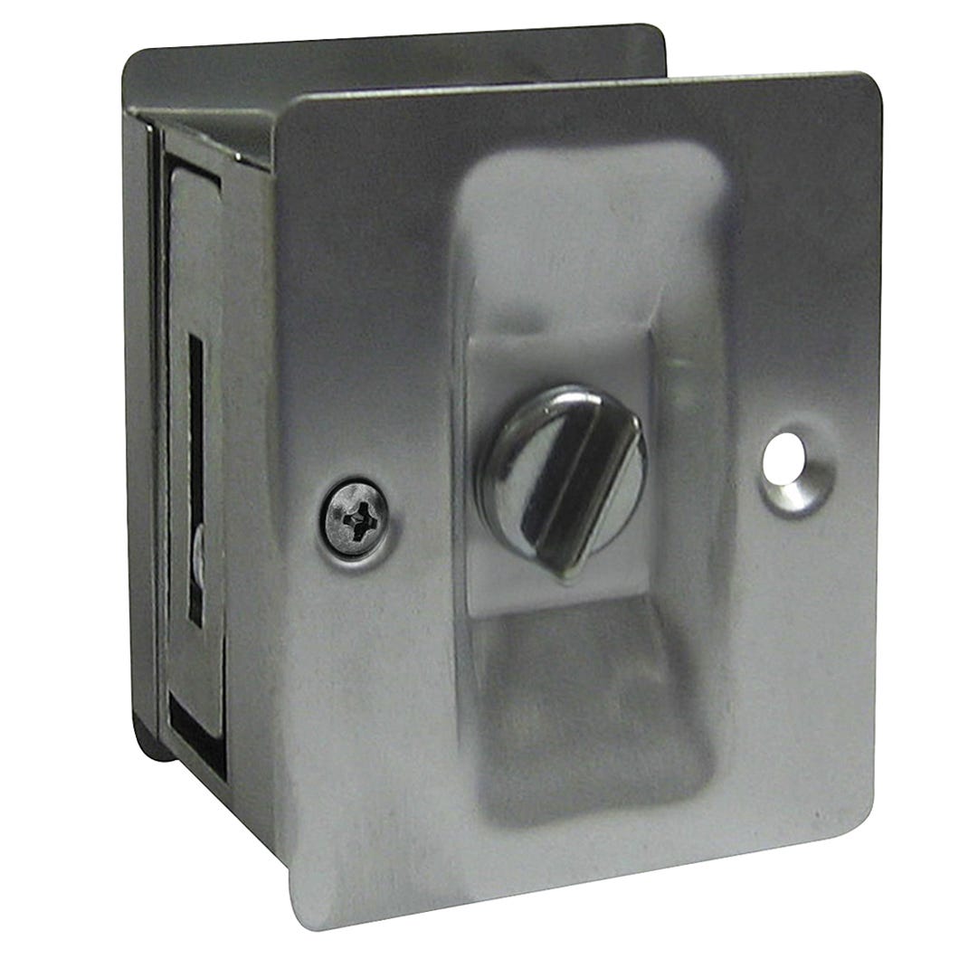 Private handle square with latch for pocket door