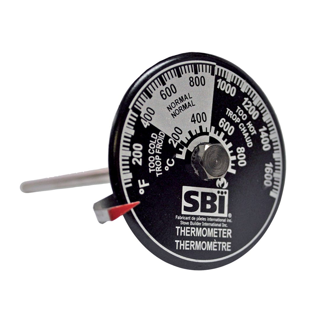 Probe thermometer for wood stove