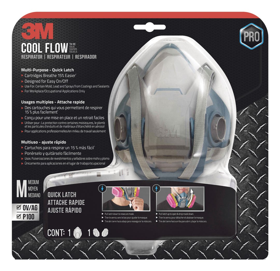 Professional multi-purpose respirator with quick latch