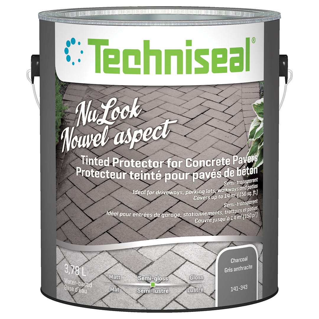 Tinted Protector for Concrete Pavers, Water-Based, Semi-Gloss Finish, Charcoal, 3.78 L