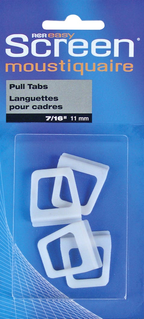 Pull tabs for screen frames