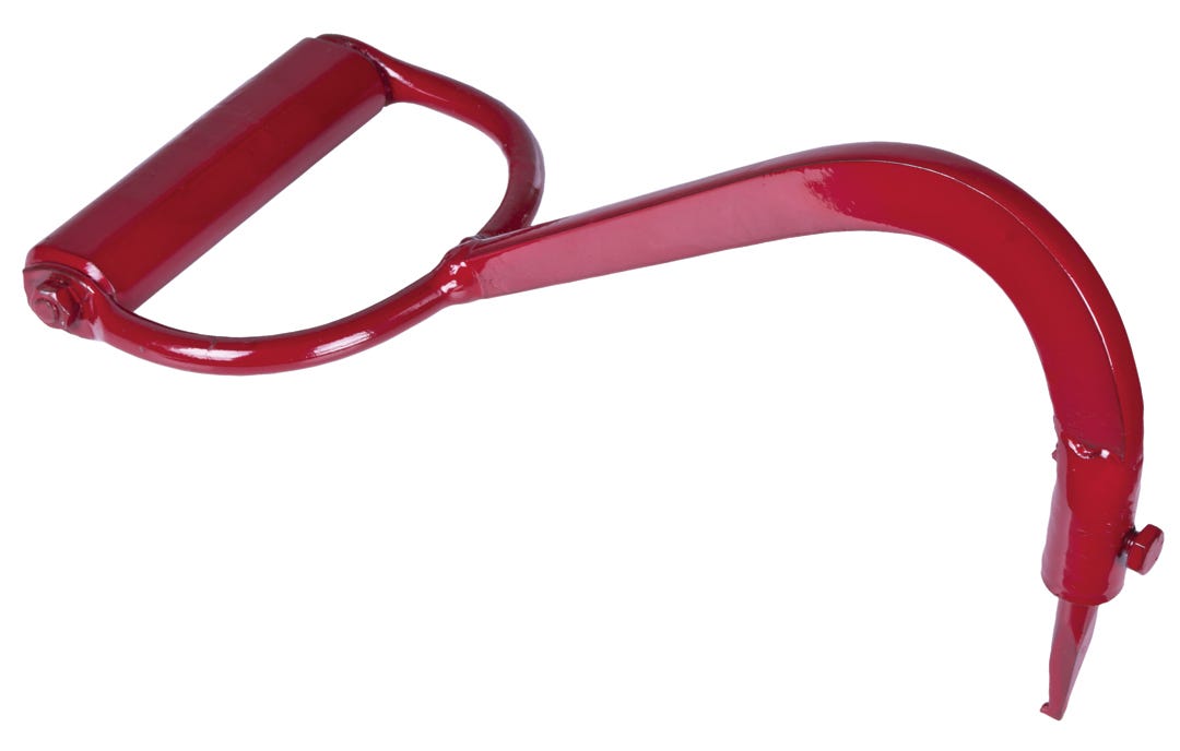 Steel Forged Pulp Hook, Replacable Tip, Hardwood Hang Grip