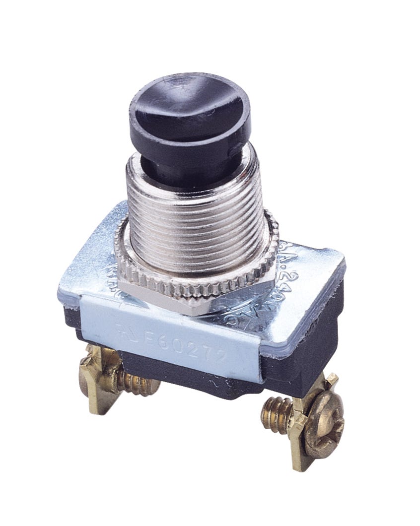 Push Button Switch Single Pole Single Throw, Push On, Norm Off