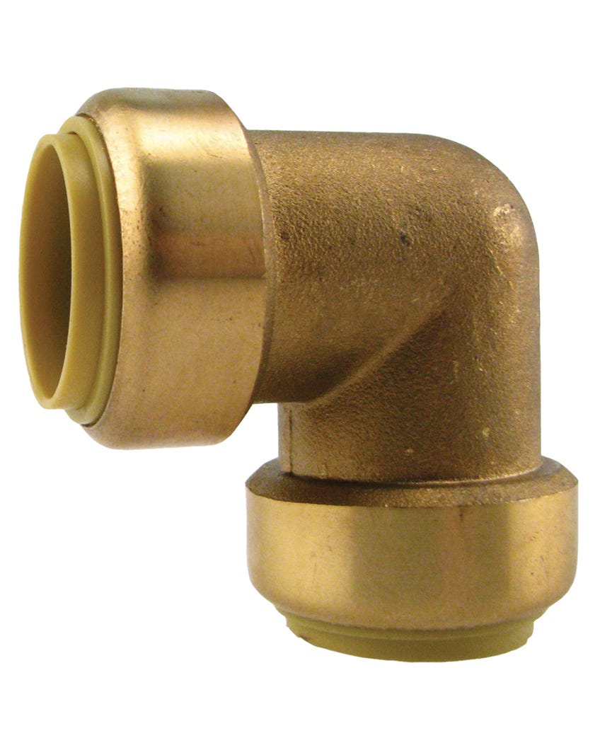 Push Fit 90° Elbow Solid Brass, Lead-Free, 3/4-in. Pf