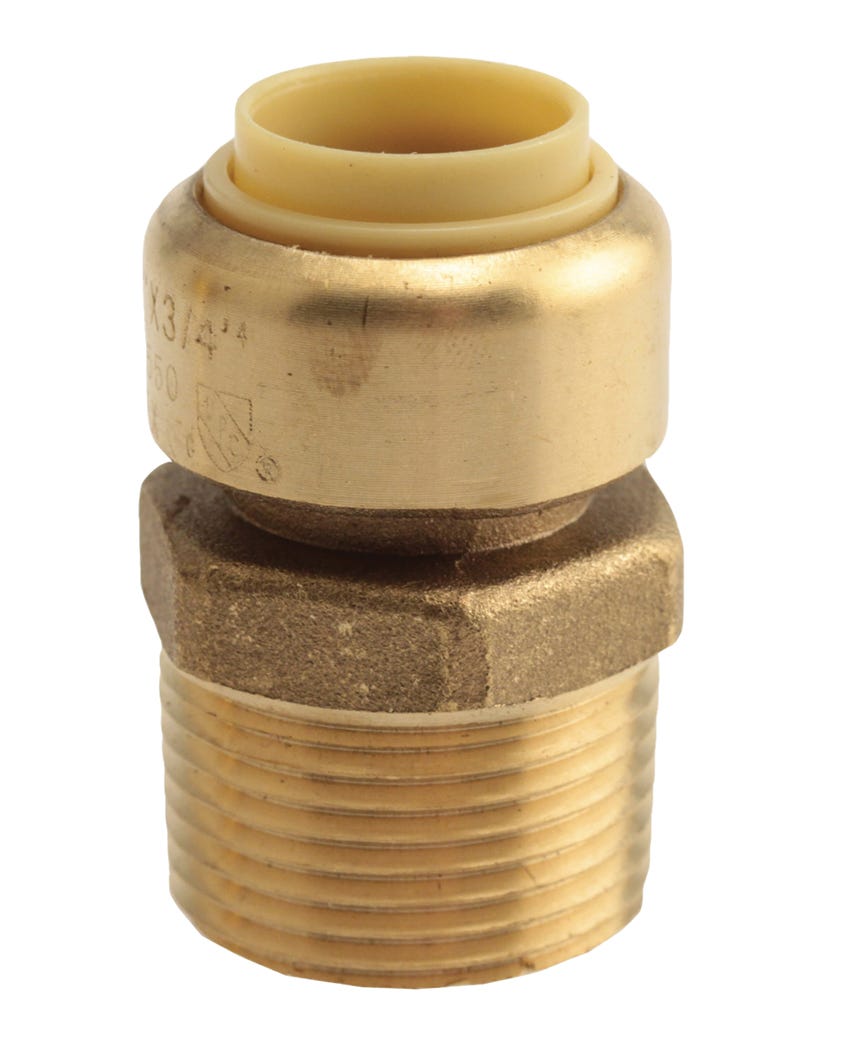 Push Fit Adapter Fitting, Lead-Free, 1/2-in. Pf X 3/4-in. Mpt