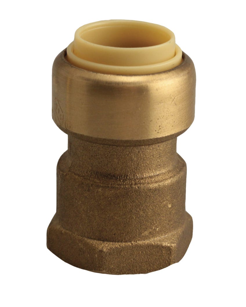 Push Fit Adapter Solid Brass, Lead-Free, 3/4-in. Fpt X 3/4-in. Fpt