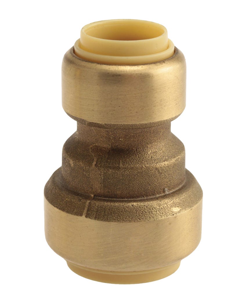 Push Fit Reducing Coupling Solid Brass, Lead-Free, 3/4-in. X 1/2-in. Pf