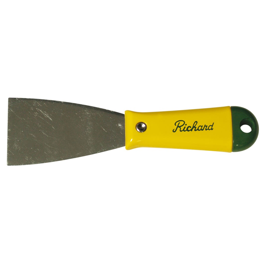Putty knife with plastic handle