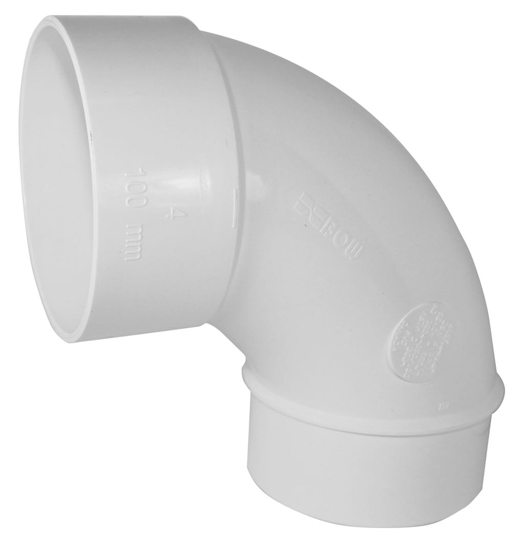 PVC Connector 90° Elbow Male for Sewer, 4-in.