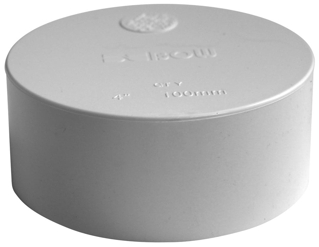 PVC Connector Sewer Cap, 4-in.