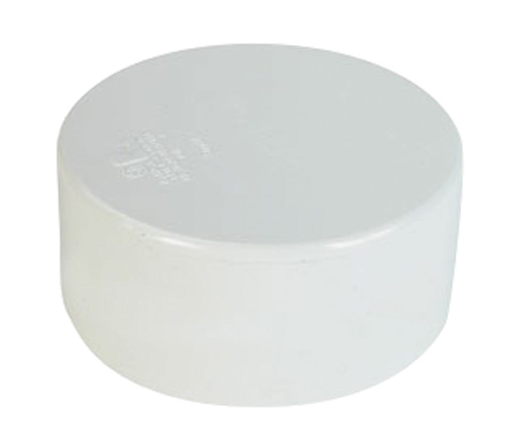 PVC Connector Sewer Pipe Cap, 3-in.