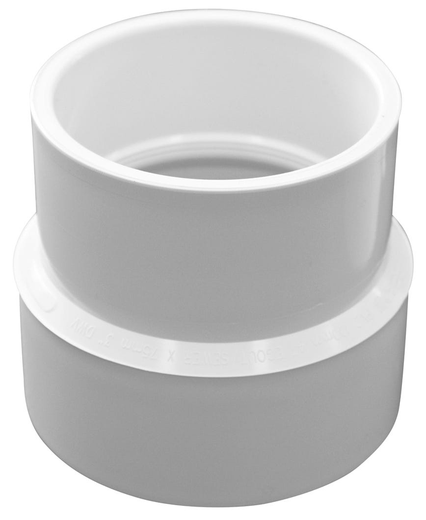 PVC Connector Sewer Reducing Female Adapter, 4-in. X 3-in.