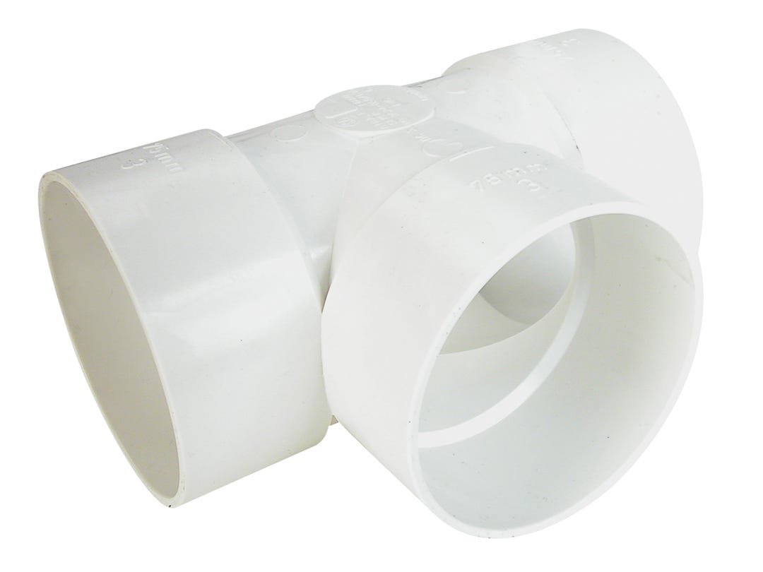 PVC Connector Straight Tee Fff for Sewer, 3-in.