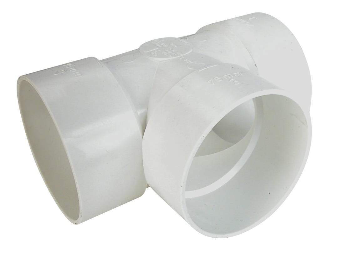 PVC Connector Straight Tee for Sewer, 4-in.