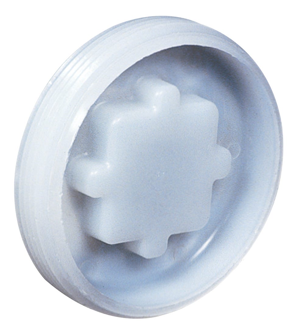 PVC Connector Threaded Flush Plug for Sewer, 4-in.