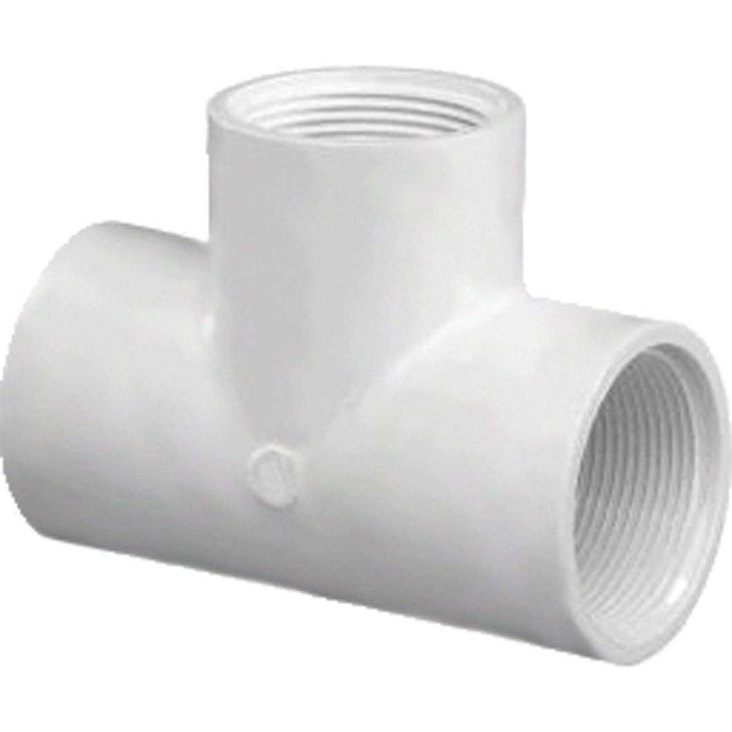 Pvc connector threaded tee