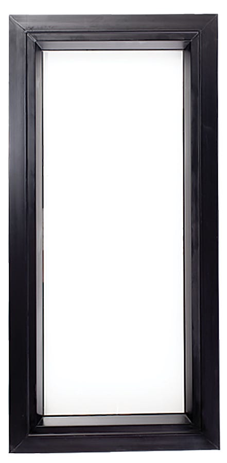 PVC fixed shed window, black, 17 in. X 35 in.