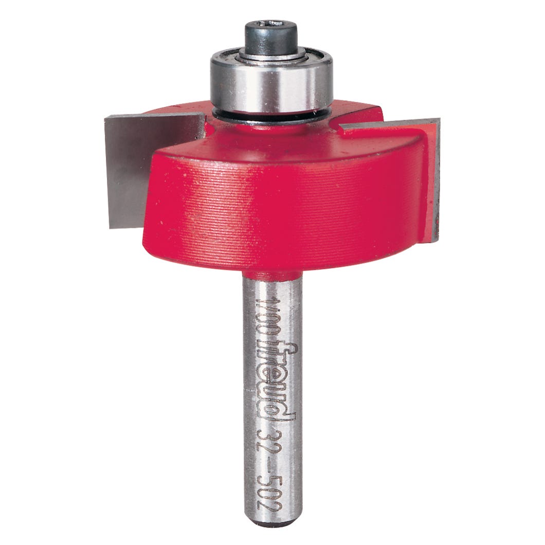 Rabbeting Router Bit with Bearing Set, 1/4-in. Shank