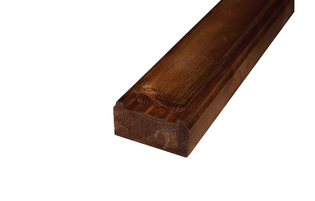Brown Treated Wood Bottom Rail 1-1/2 X 3 X 8
