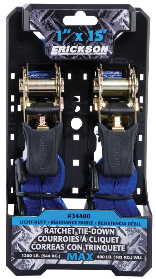 Ratcheting Tie-Down, 1200 lbs, Light-Duty