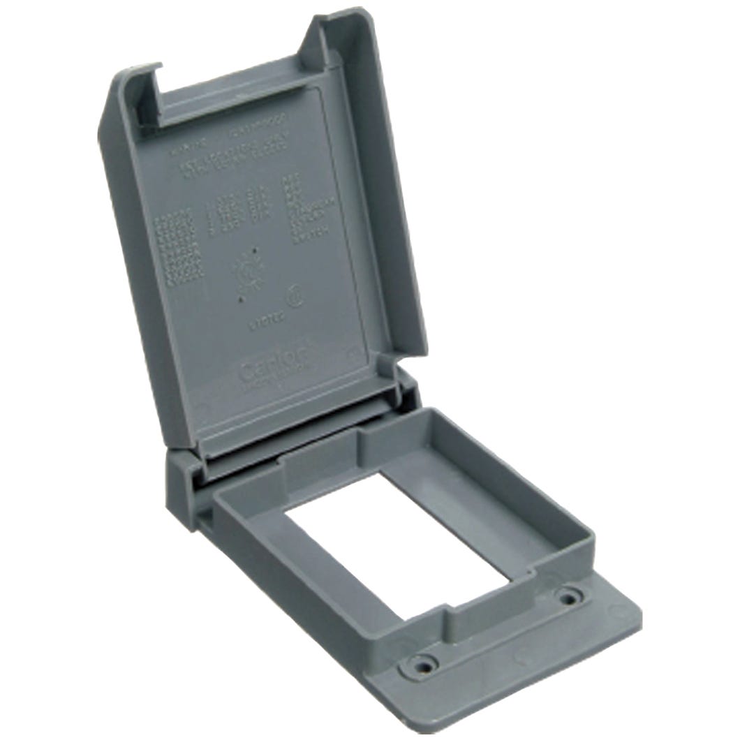 Receptacle Cover Weatherproof Vertical, Gfi, PVC, 1 Gang