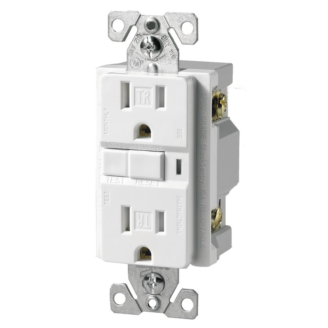 Receptacle gfci decorative duplex - tamper resistant