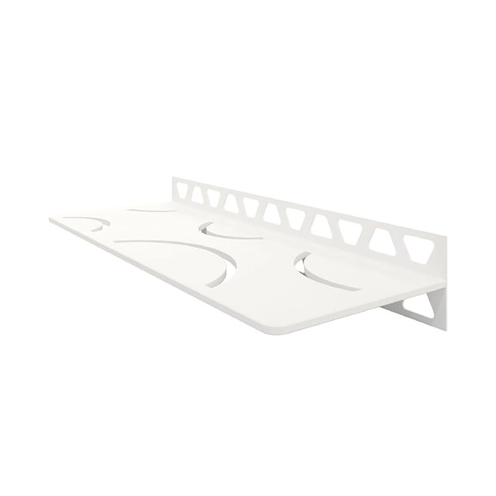 SHELF-W Rectangular Shelf for Tiled Walls, Curve, Matte White Mbw